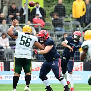 Die Hamburg Sea Devils im Spiel gegen die Leipzig Kings.