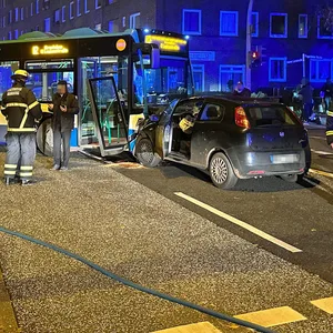 Die Unfallstelle auf der Horner Landstraße.