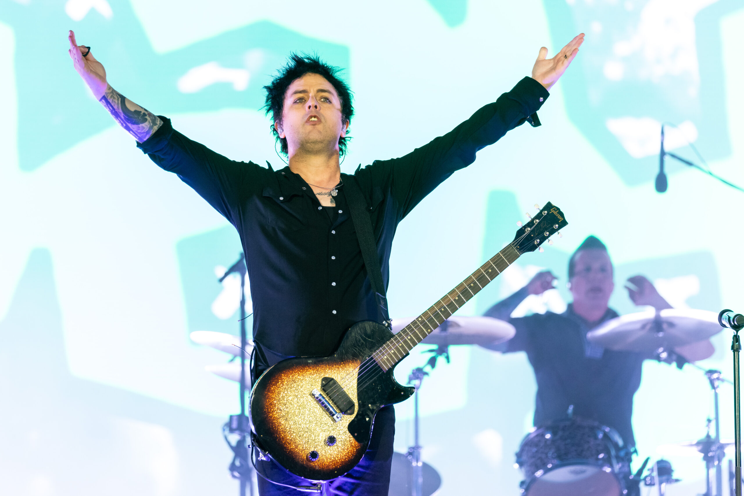 Sänger von Green Day auf der Bühne