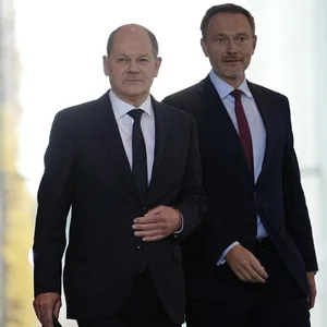 Das Ampel-Spitzentrio: Robert Habeck, Olaf Scholz und Christian Lindner (v. l.)