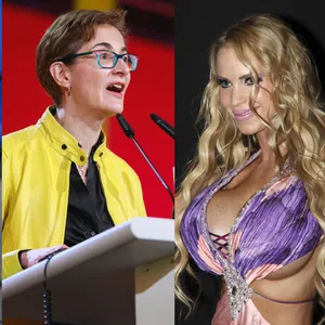 Hagen Reinhold, Karoline Preisler (M) und Ex-Pornostar Annina Ucatis Semmelhaack. (Archibilder)