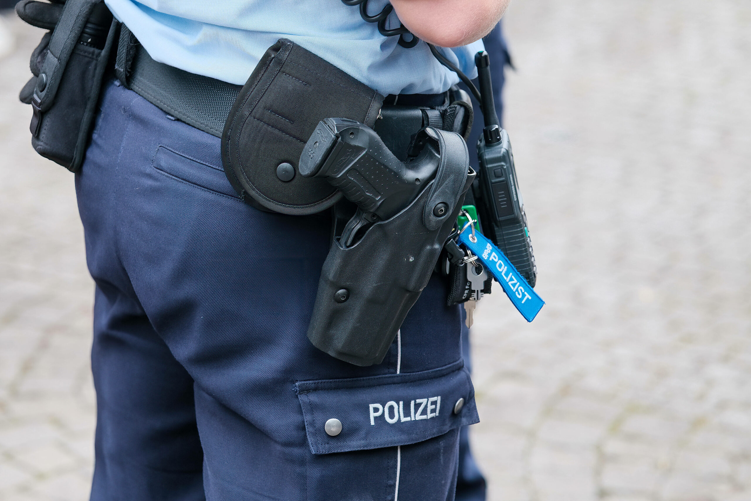 Die Dienstwaffe eines Polizisten