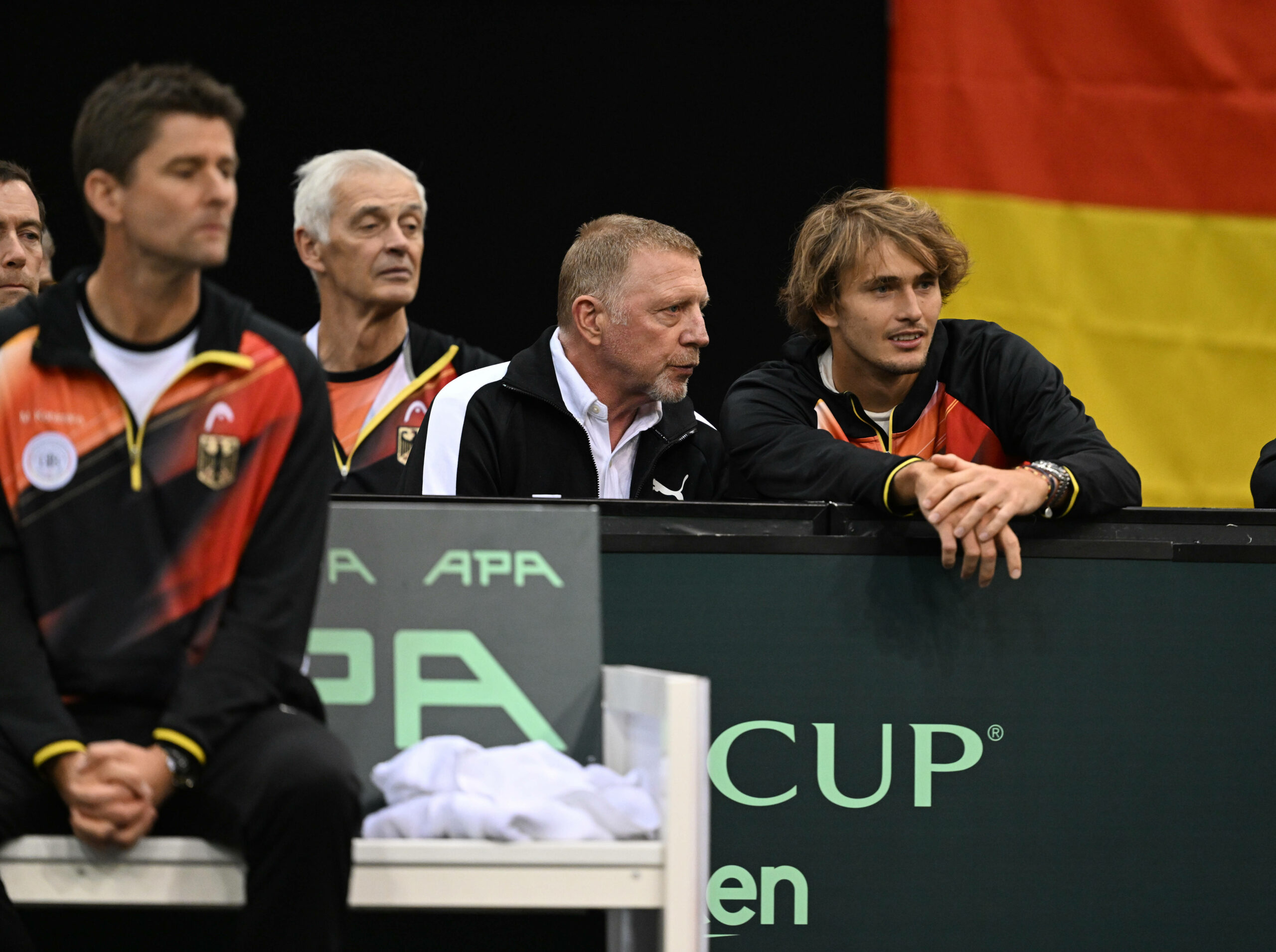 Boris Becker und Alexander Zverev bei der Davis Cup Qualifikation