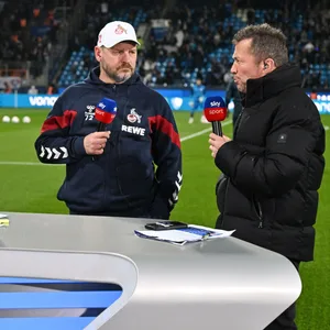 Steffen Baumgart und Lothar Matthäus bei Sky im Gespräch.