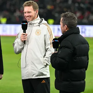 Lothar Matthäus und Julian Nagelsmann im Gespräch bei RTL vor dem Länderspiel.