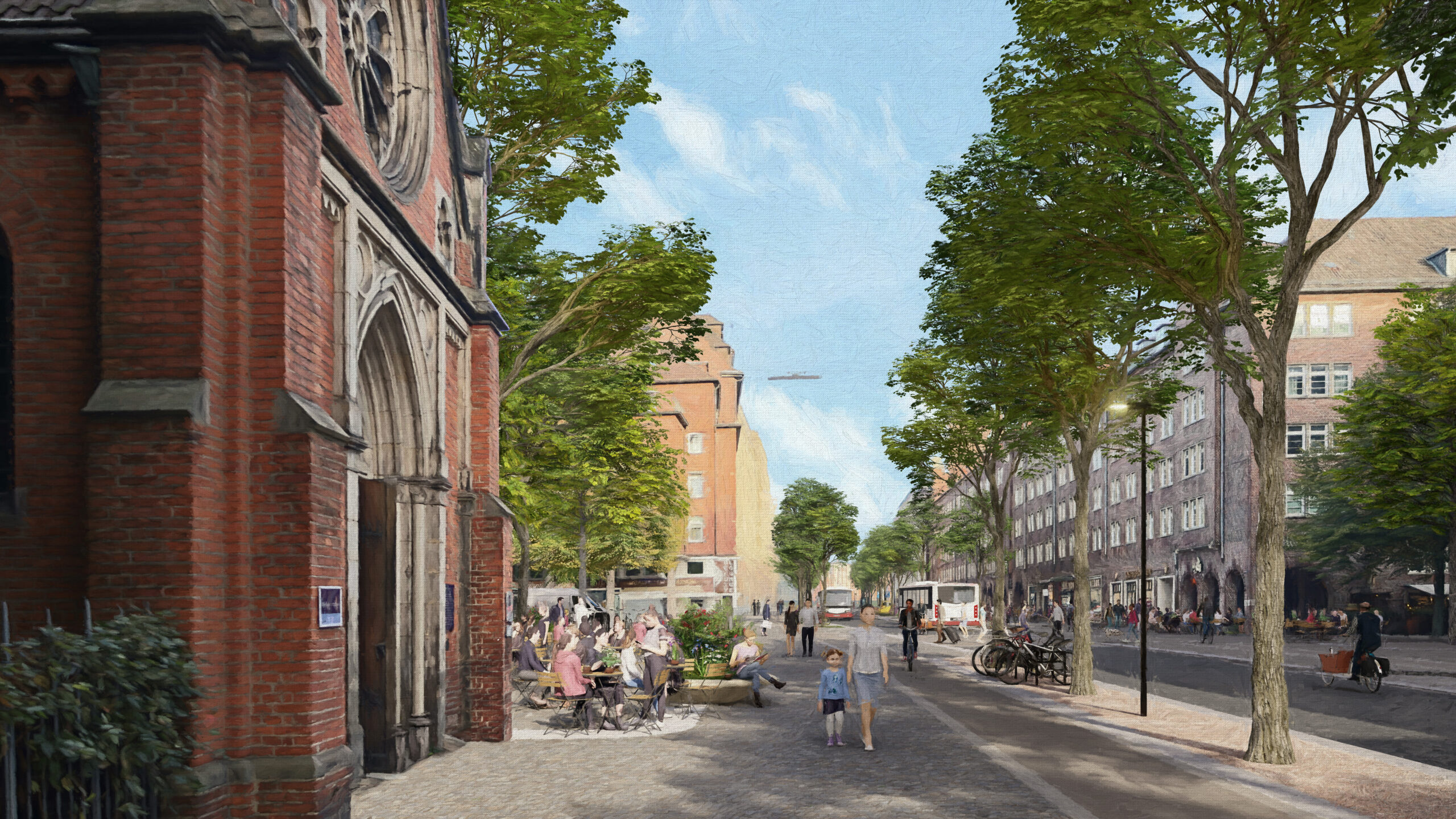Eine Visualisierung zeigt die Steinstraße, wie sie ab 2025 aussehen soll.