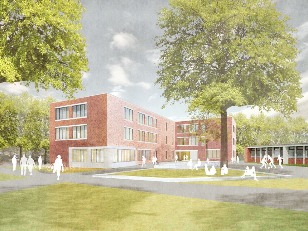 Am Standort Oktaviostraße der Max-Schmeling-Stadtteilschule entsteht ein Erweiterungsbau für rund zehn Millionen Euro.