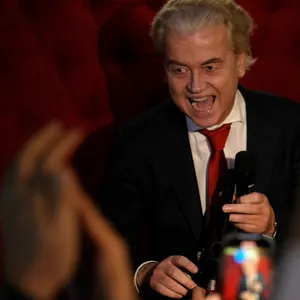 Der niederländische Rechtspopulist Geert Wilders, Vorsitzender der Partei für die Freiheit (PVV).