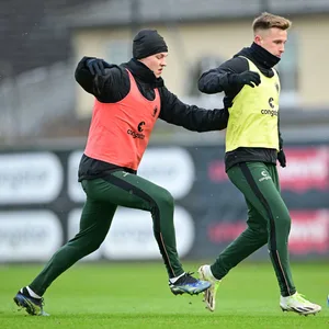 David Nemeth und Johannes Eggestein im St. Pauli-Training