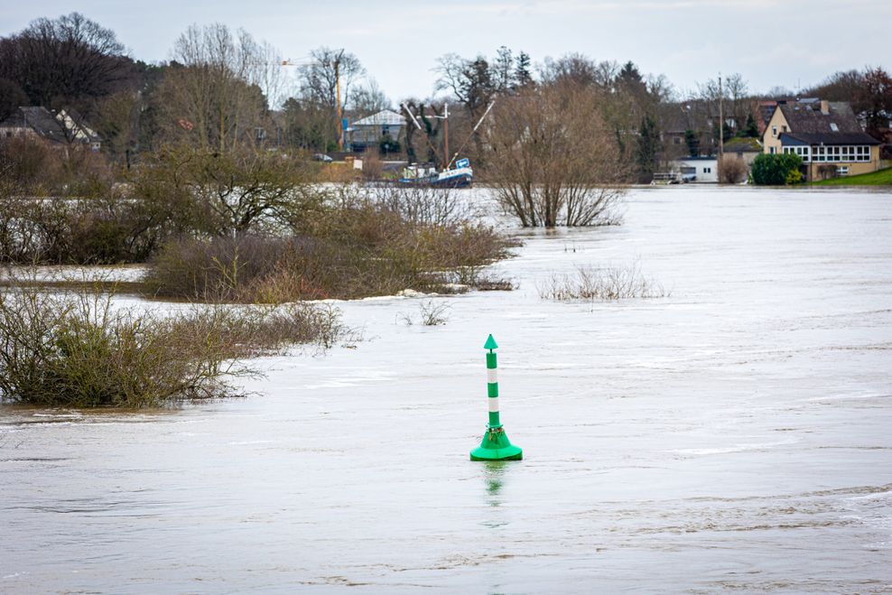 Die Weser führt im Landkreis Nienburg/Weser Hochwasser.