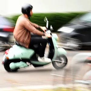 Mann auf einem Elektroroller