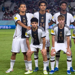 Mannschaftsfoto der deutschen U17 vor dem WM-FInale