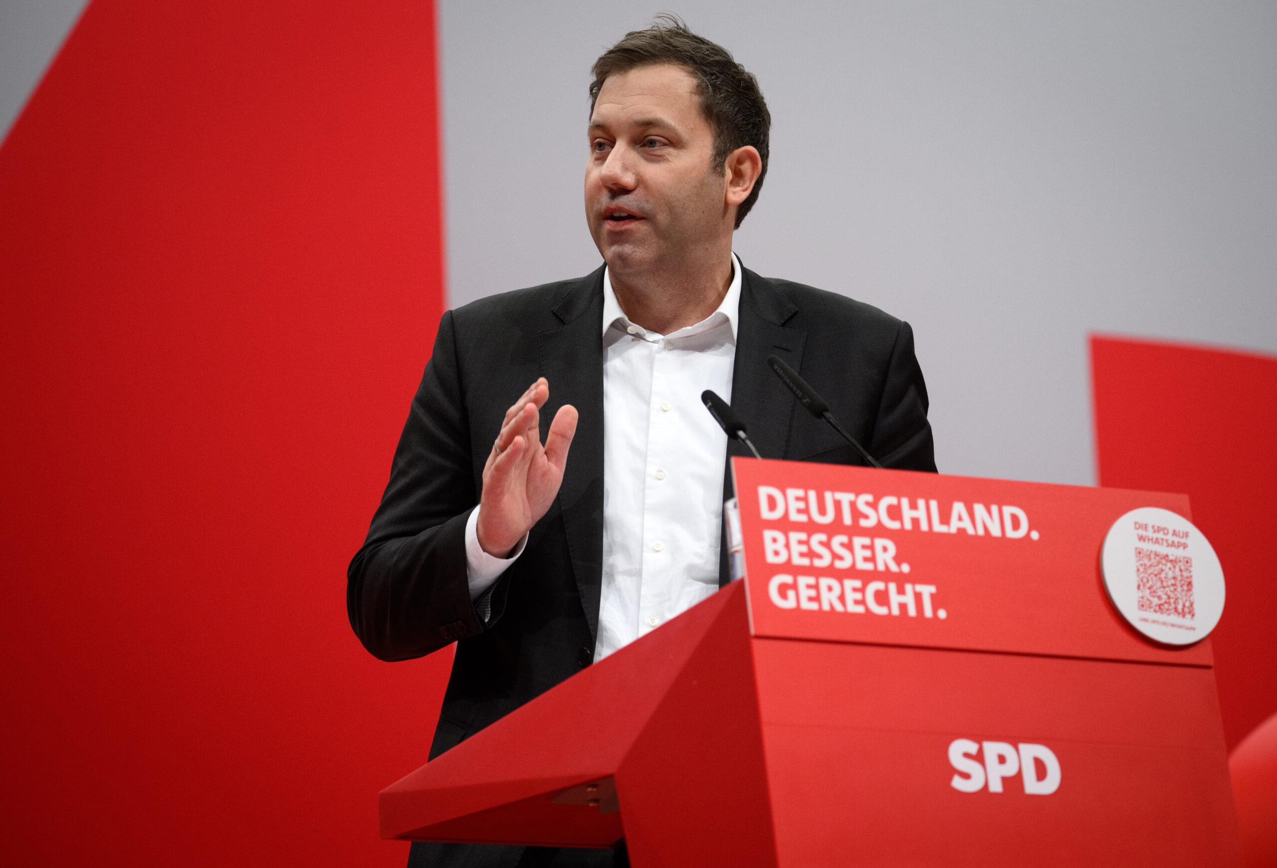 Lars Klingbeil, Vorsitzender der SPD, beim Bundesparteitag in Berlin.