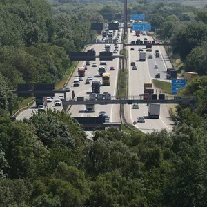 Die A1 soll massiv verbreitert werden, viel Grün muss dafür weichen. Hier der Blick auf die Norderelbbrücke.