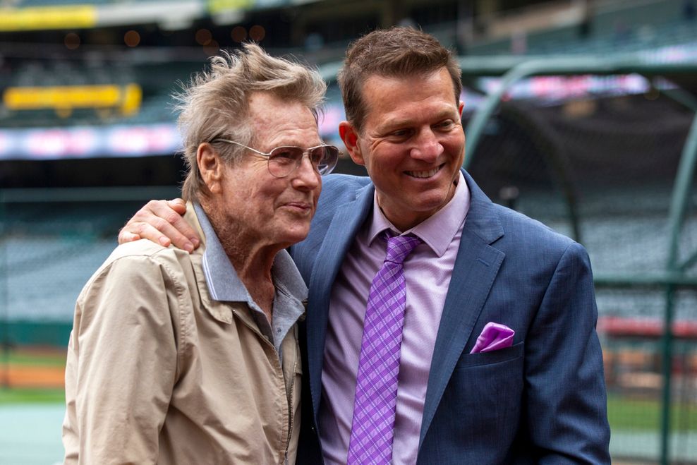 Patrick O'Neal (r.) mit seinem Vater, dem Schauspieler Ryan O'Neal