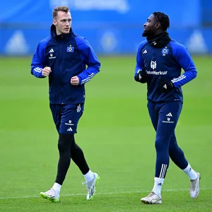 Sebastian Schonlau und Stephan Ambrosius im HSV-Training