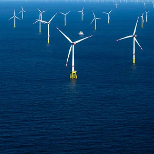 Ein Offshore-Windpark in der Nordsee von oben (Symbolbild)