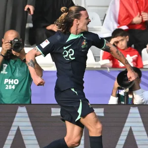 Jackson Irvine bejubelt seinen Siegtreffer für Australien gegen Syrien