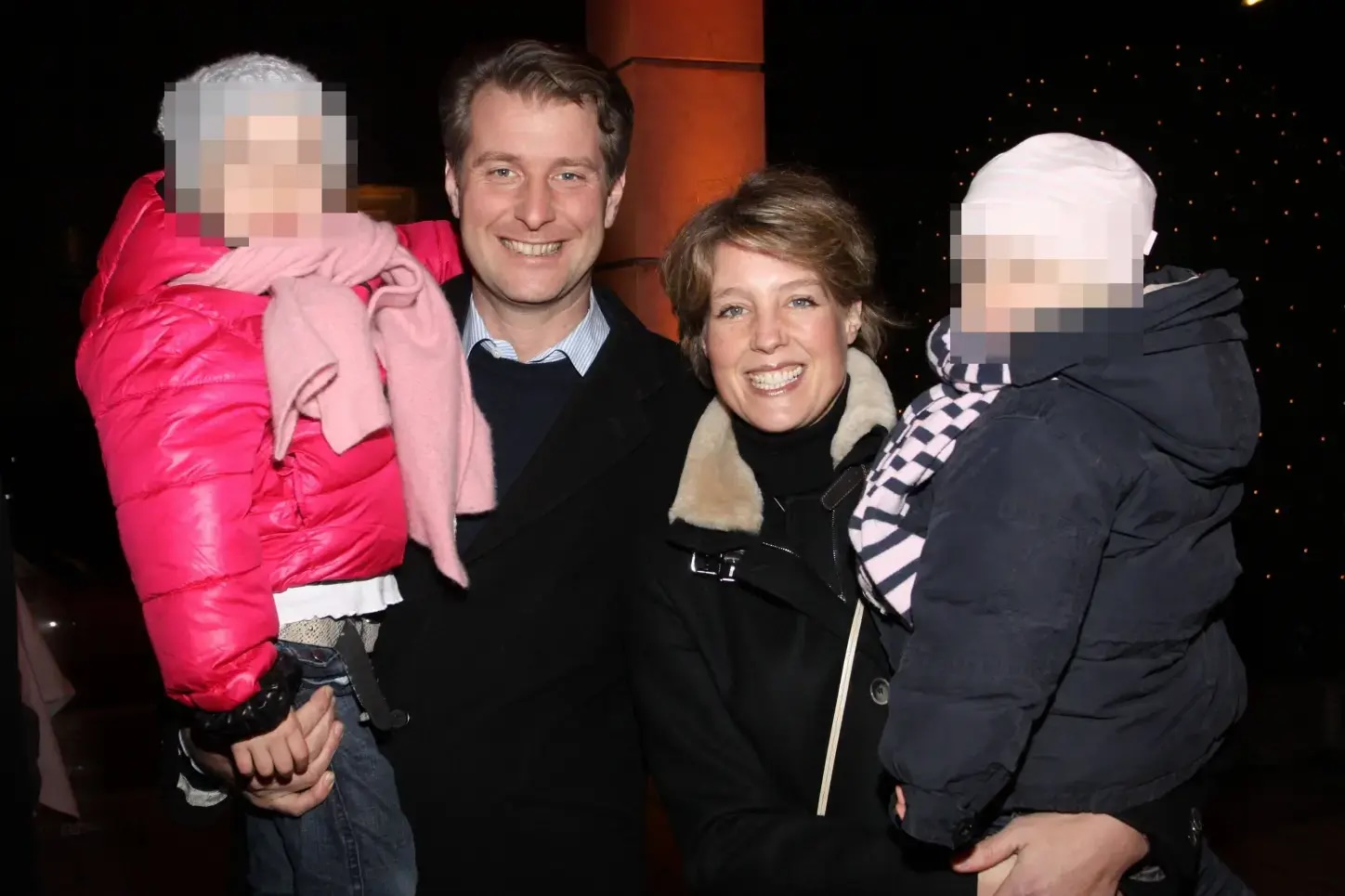 Christina Block, ihr damaliger Ehemann Stephan Hensel und zwei ihrer Kinder im Jahr 2012