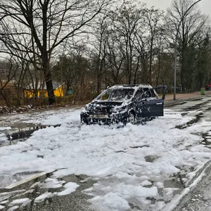 Das Auto brannte komplett aus – der Fahrer flüchtete.