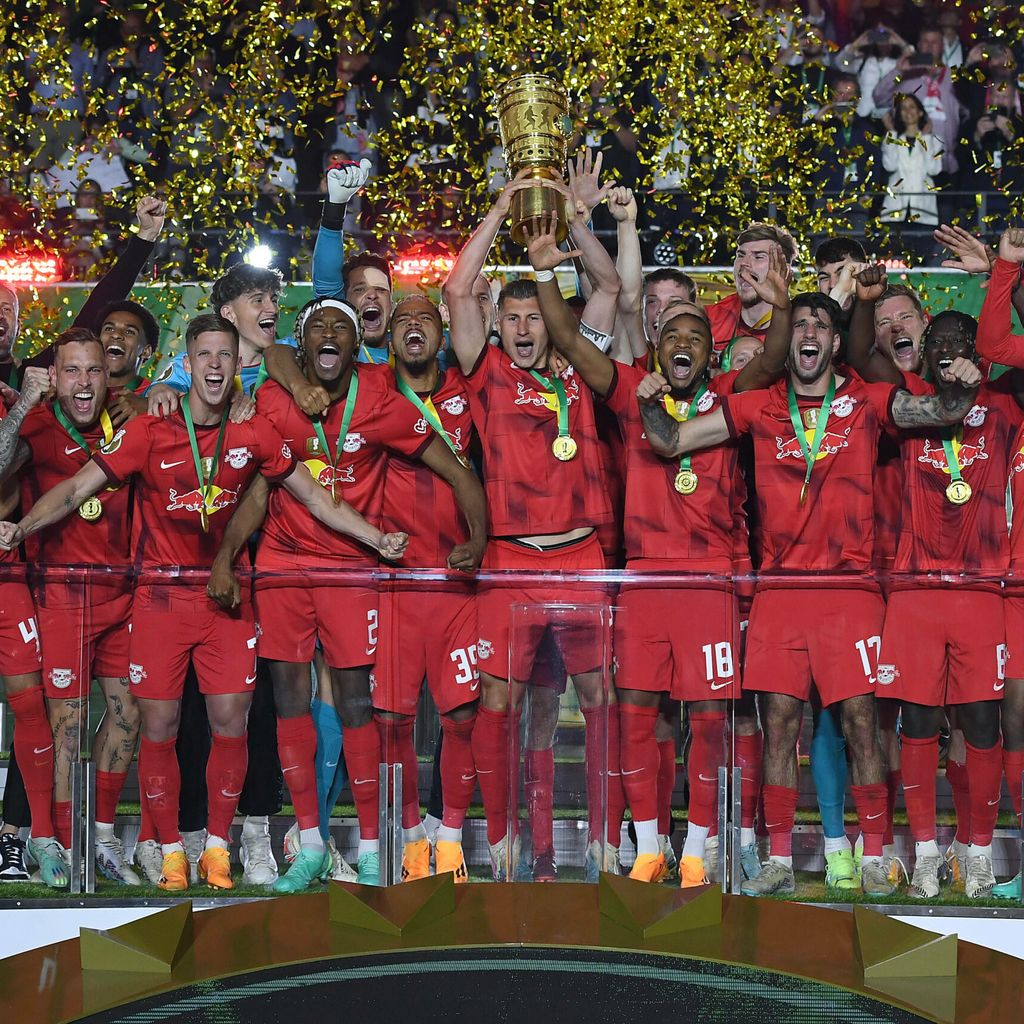 RB Leipzig feiert den DFB-Pokalsieg