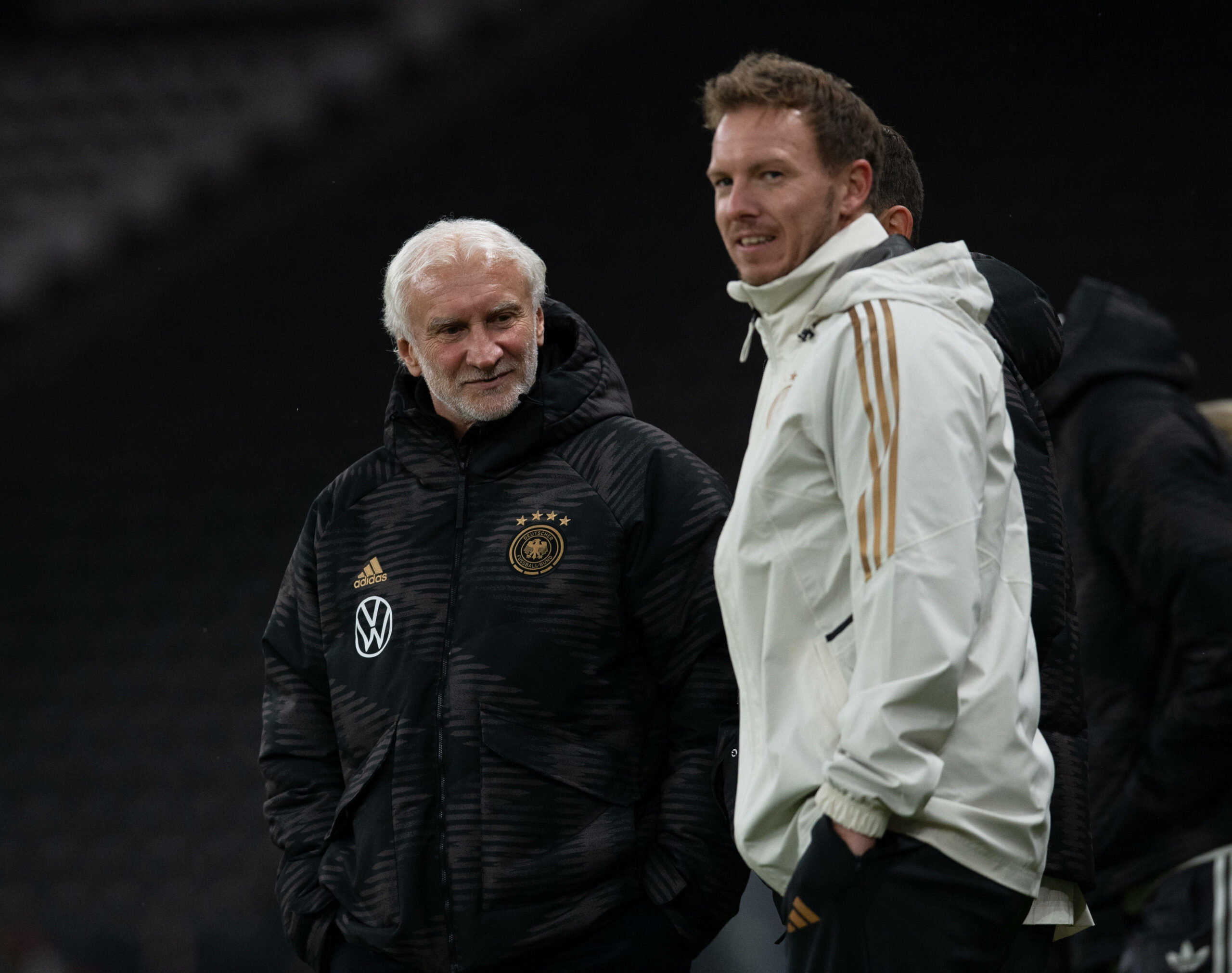 Rudi Völler und Julian Nagelsmann in DFB-Jacken
