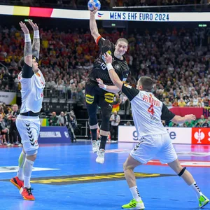 Juri Knorr war von den nordmazedonischen Abwehr nicht zu stoppen. Der Spielmacher traf zehn Mal.