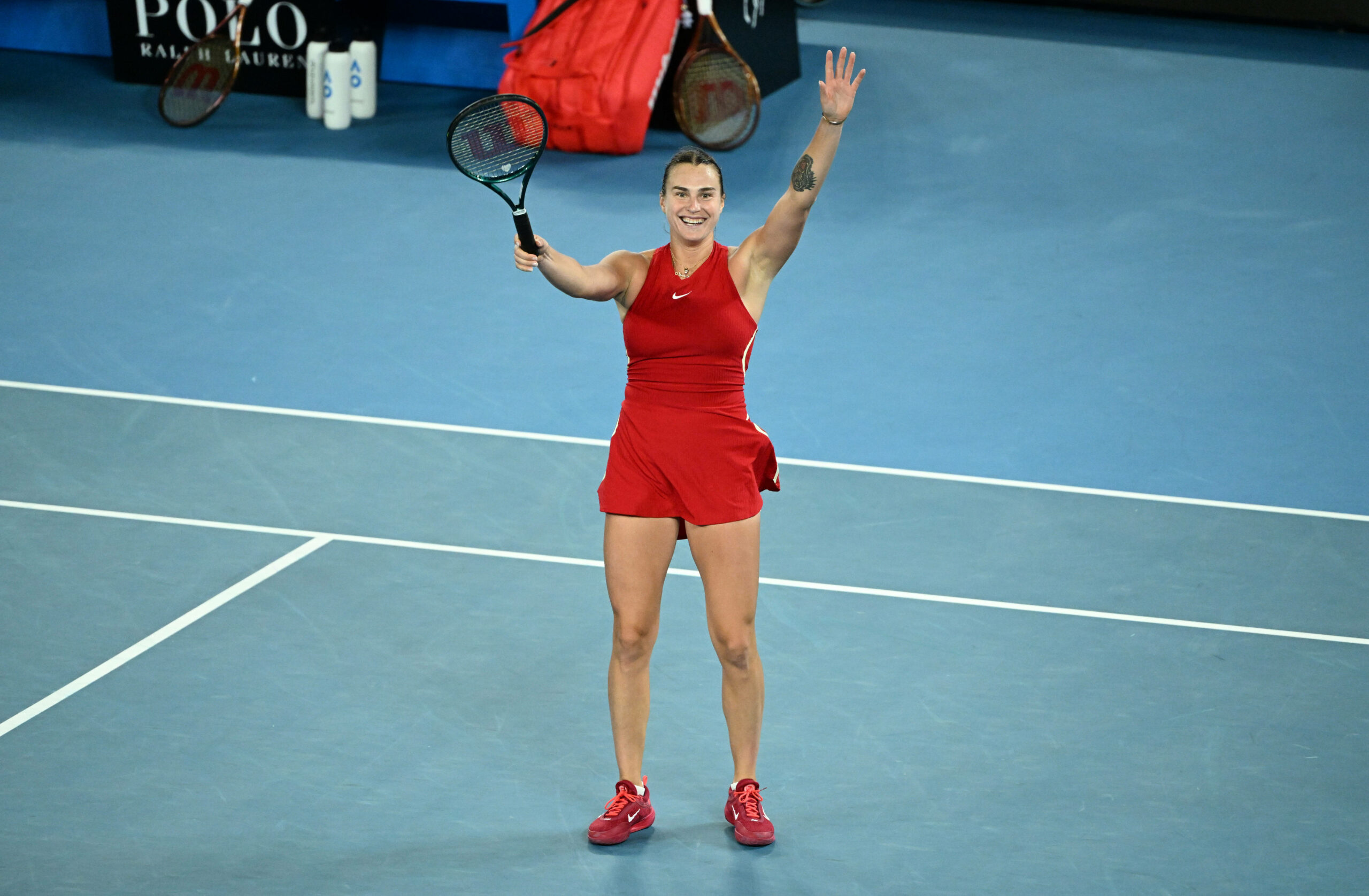 Aryna Sabalenka jubelt nach ihrem Final-Sieg