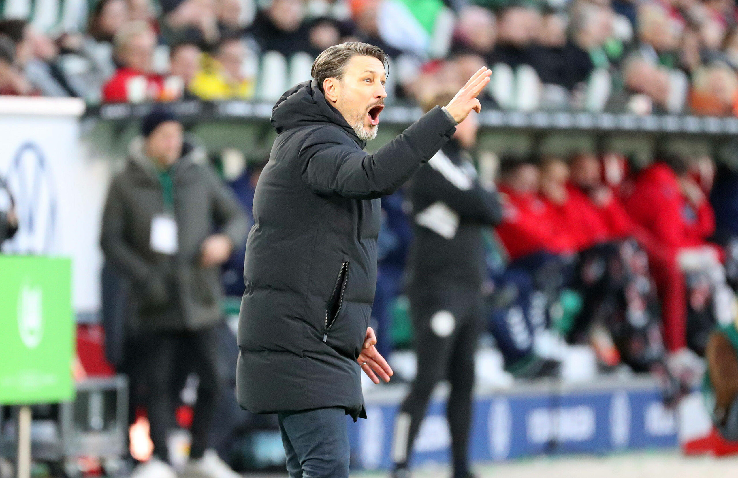Wolfsburgs Trainer Niko Kovac gestikuliert im Spiel gegen Köln
