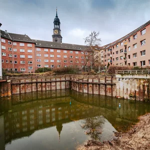 Baugrube am Michel, voller Wasser