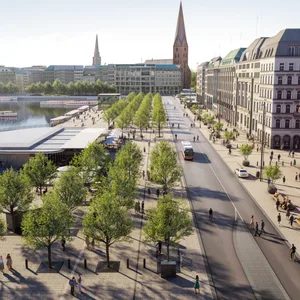 Eine Visualisierung des neuen Jungfernstiegs