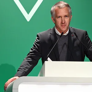 Frank Baumann bei der Mitgliederversammlung von Werder Bremen.