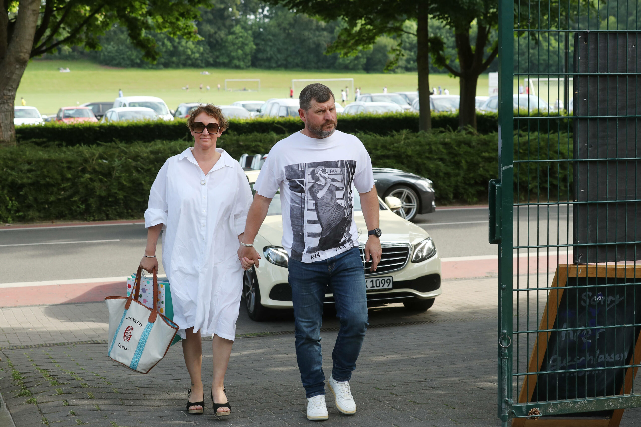 Steffen Baumgart und seine Ehefrau Katja bei der Saisonabschlussfeier des 1. FC Köln im vergangenen Sommer