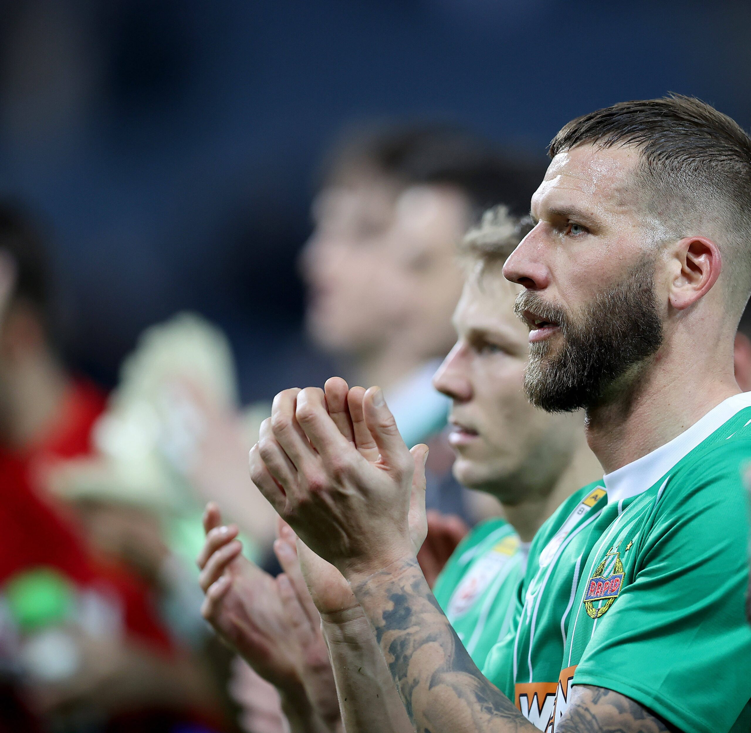 Guido B urgstaller nach dem Derby-Sieg mit Rapid