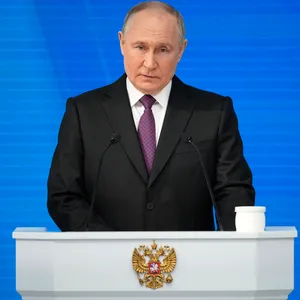 Russlands Präsident Wladimir Putin bei seiner Rede zur Lage der Nation.