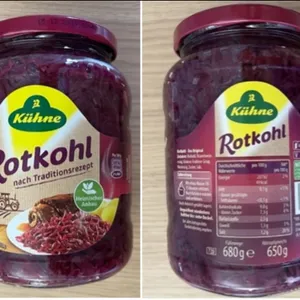 Die Kühne KG mit Sitz in Hamburg hat eine bestimmte Charge Rotkohl zurückgerufen.