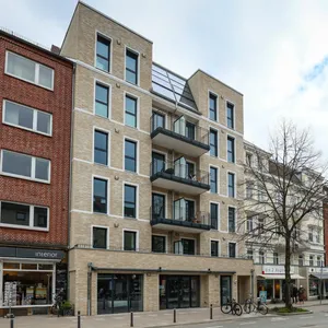 Der Neubau an der Osterstraße – hier werden Wohnungen von 38 Euro pro Quadratmeter vermietet.
