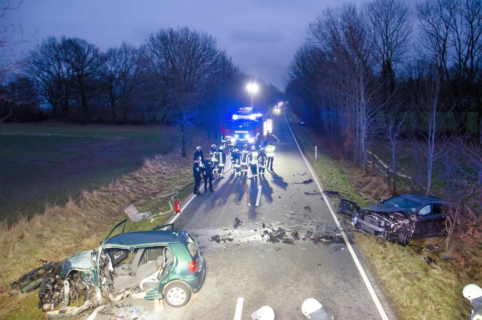 Zwei der drei am Unfall beteiligten Autos.