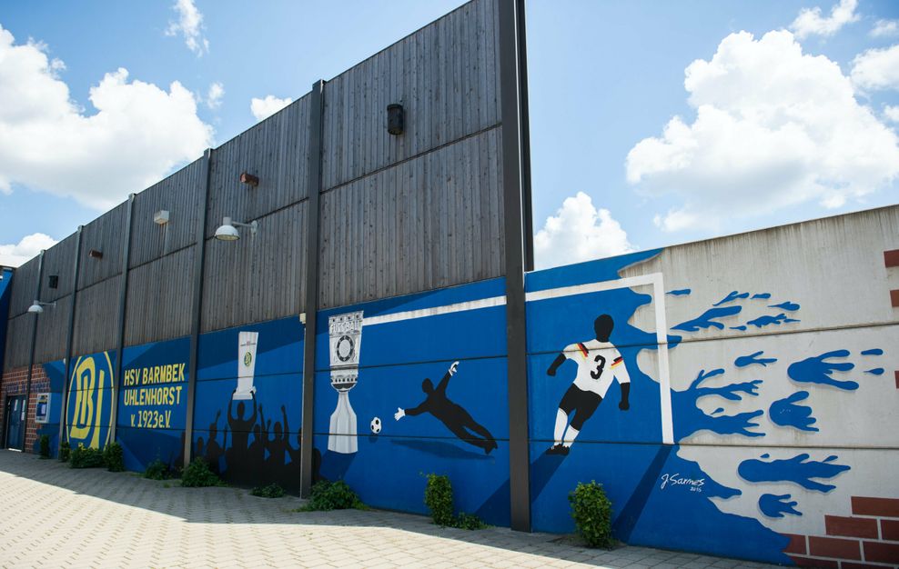 Bemalte Wand des HSV Barmbek Uhlenhorst