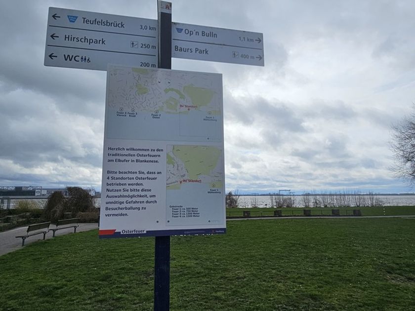 Schild am Elbstrand