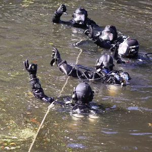 Polizeitaucher in der Alster (Archivbild).