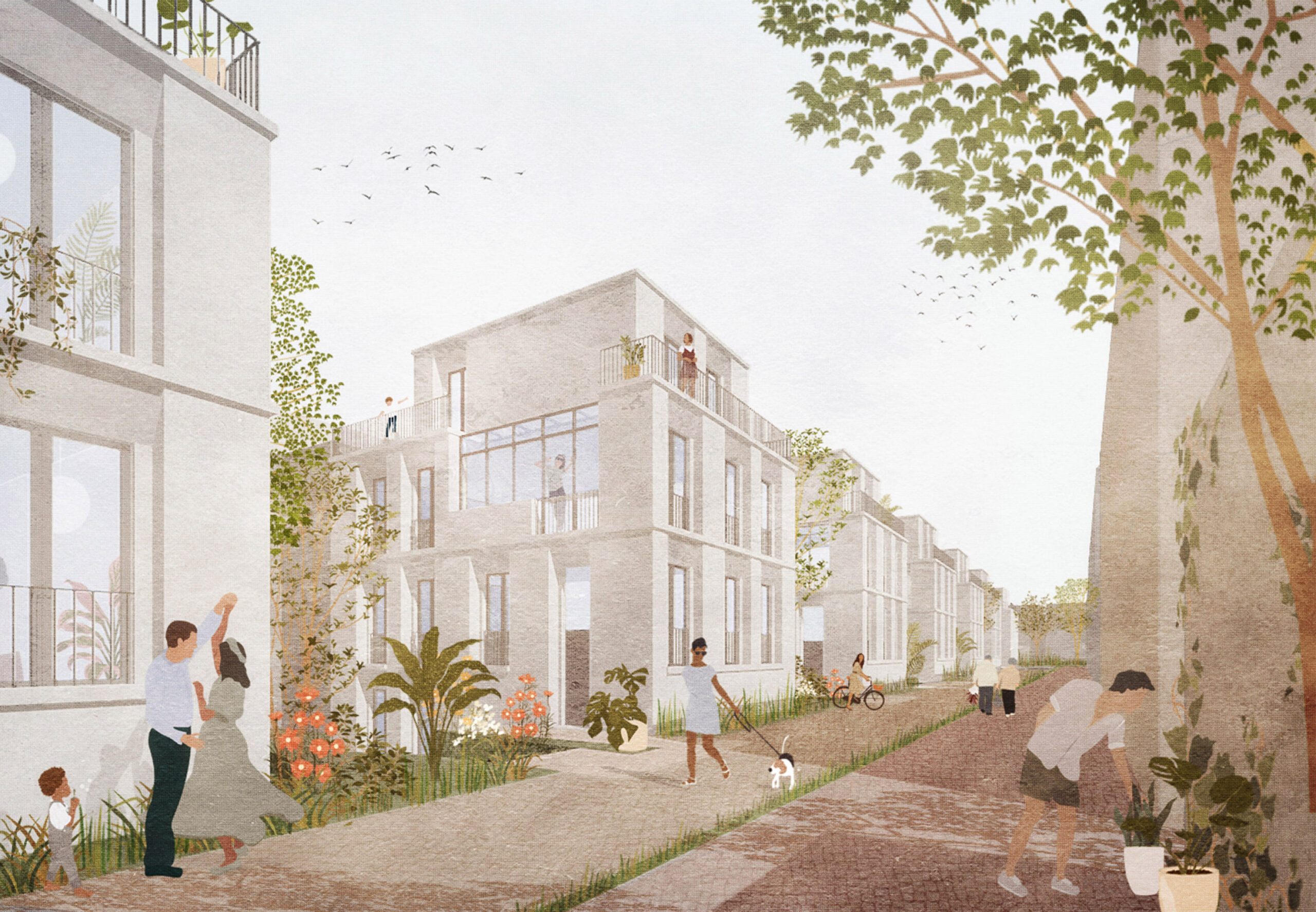Die ersten Pläne: So sollten die Townhouses im Hinterhof einmal aussehen.