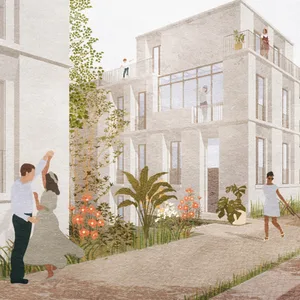 Die ersten Pläne: So sollten die Townhouses im Hinterhof einmal aussehen.