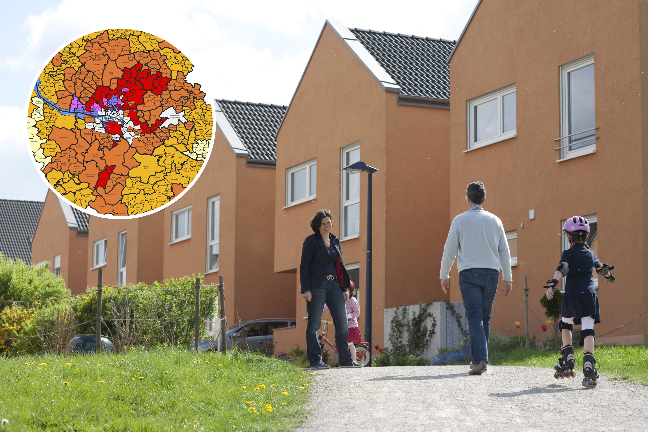 Viele Familien träumen von einem Eigenheim im Grünen – im Hamburger Umland ist das oftmals günstiger als in der Hansestadt. (Symbolbild)