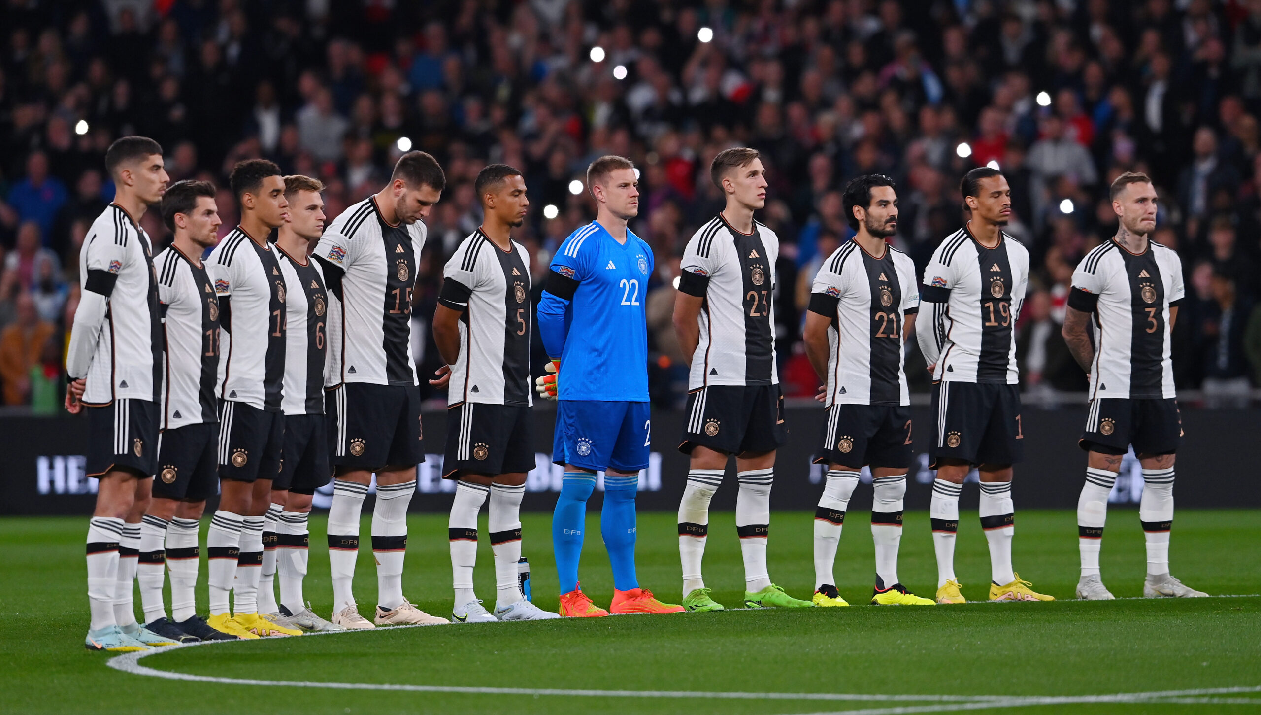 Deutsche Fußballnationalmannschaft vor dem Anpfiff