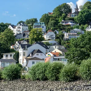 Das Treppenviertel an der Elbe rund um den Süllberg in Hamburg-Blankenese.
