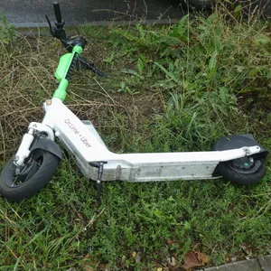 Ein E-Scooter liegt am Straßenrand (Symbolbild).