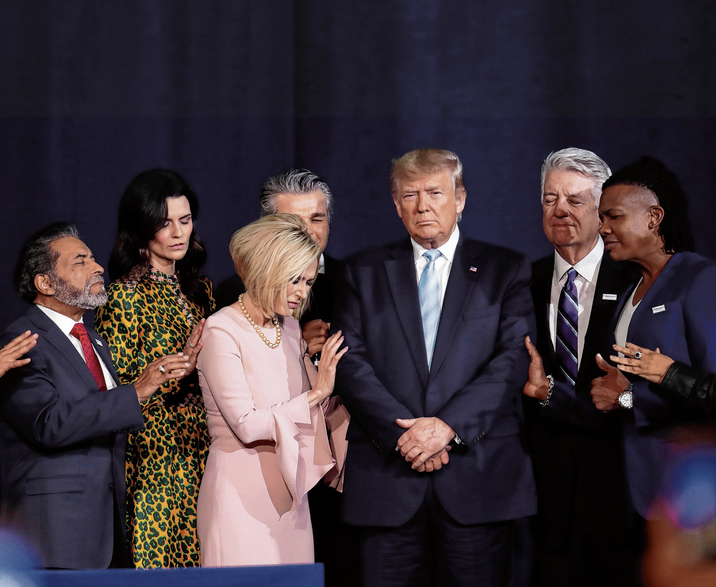 Sie feiern ihn wie eine Heilsfigur: Trump bei einem Gebet evangelikaler Christen.