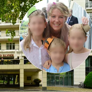 Christina Block mit ihren drei Töchtern. Im Zusammenhang mit der Entführung von zwei Kindern aus der Obhut ihres Vaters wurde nun das Grand Elysée Hotel in Hamburg durchsucht.
