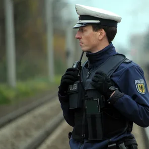 Man macht sich zu Fuß auf den Weg von Berliner Tor nach Rothenburgsort - aber auf den Gleisen - Strecke gesperrt